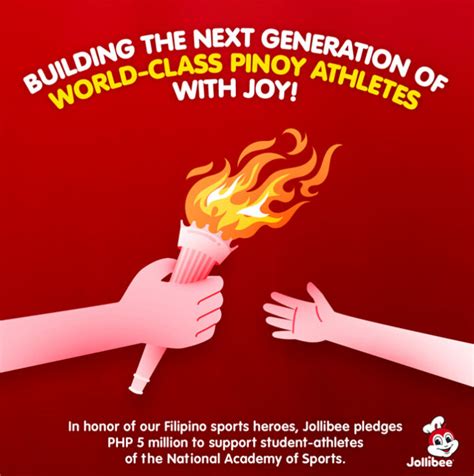 Jollibee pledges P5 million to National Academy of Sports in.